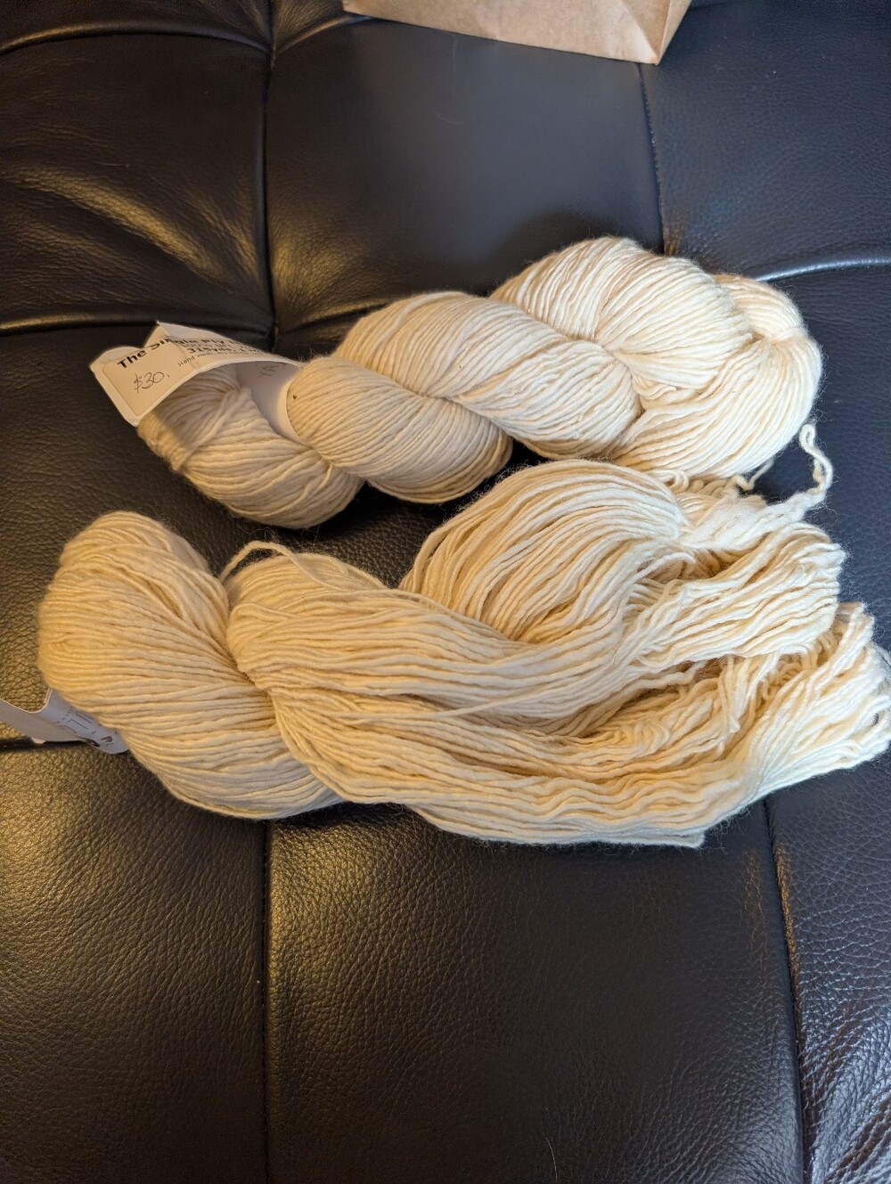 Yarn Indulgences 100% BFL Wool Yarn Skein Undyed Cream Ivory 2 skeins